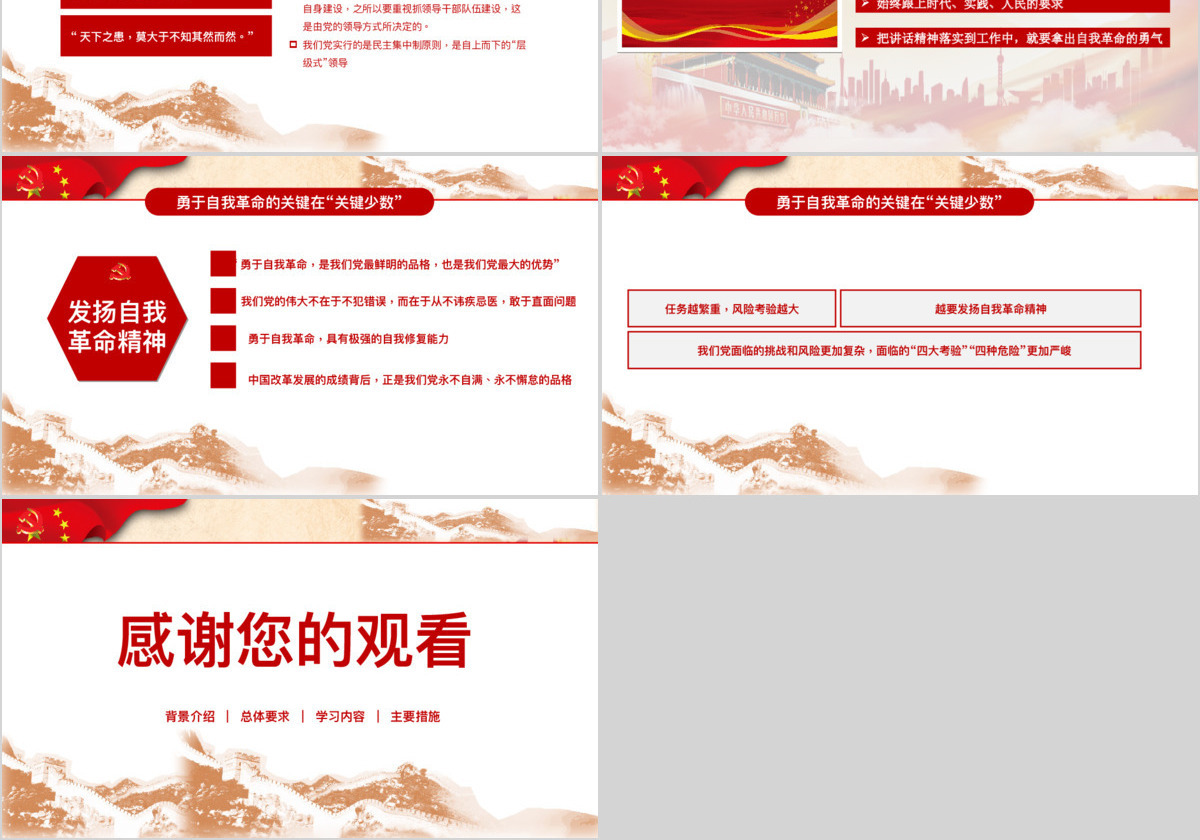 党建工作学习汇报PPT模板