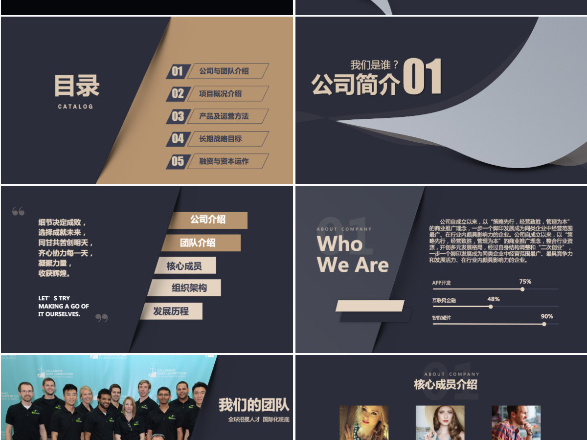 大气高端融资计划书PPT模板