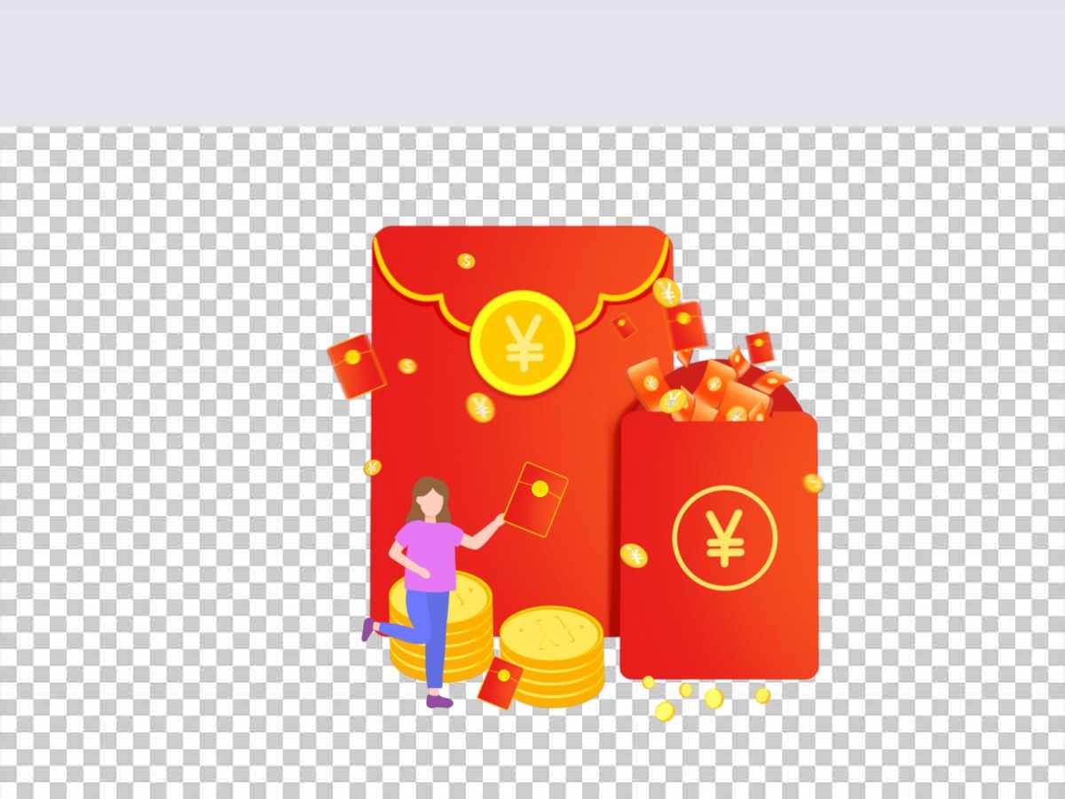 红包金币卡通人物元素 红包金币卡通人物元素