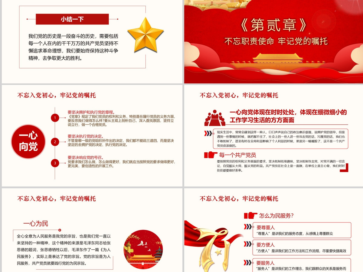 中国共产党建党100周年一生不变的名字共产党员ppt模板-含讲稿