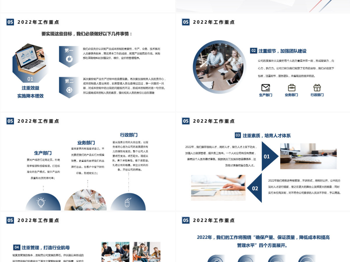 2022简洁商务风总经理年度工作总结部门经理年终工作汇报新年工作计划PPT模板