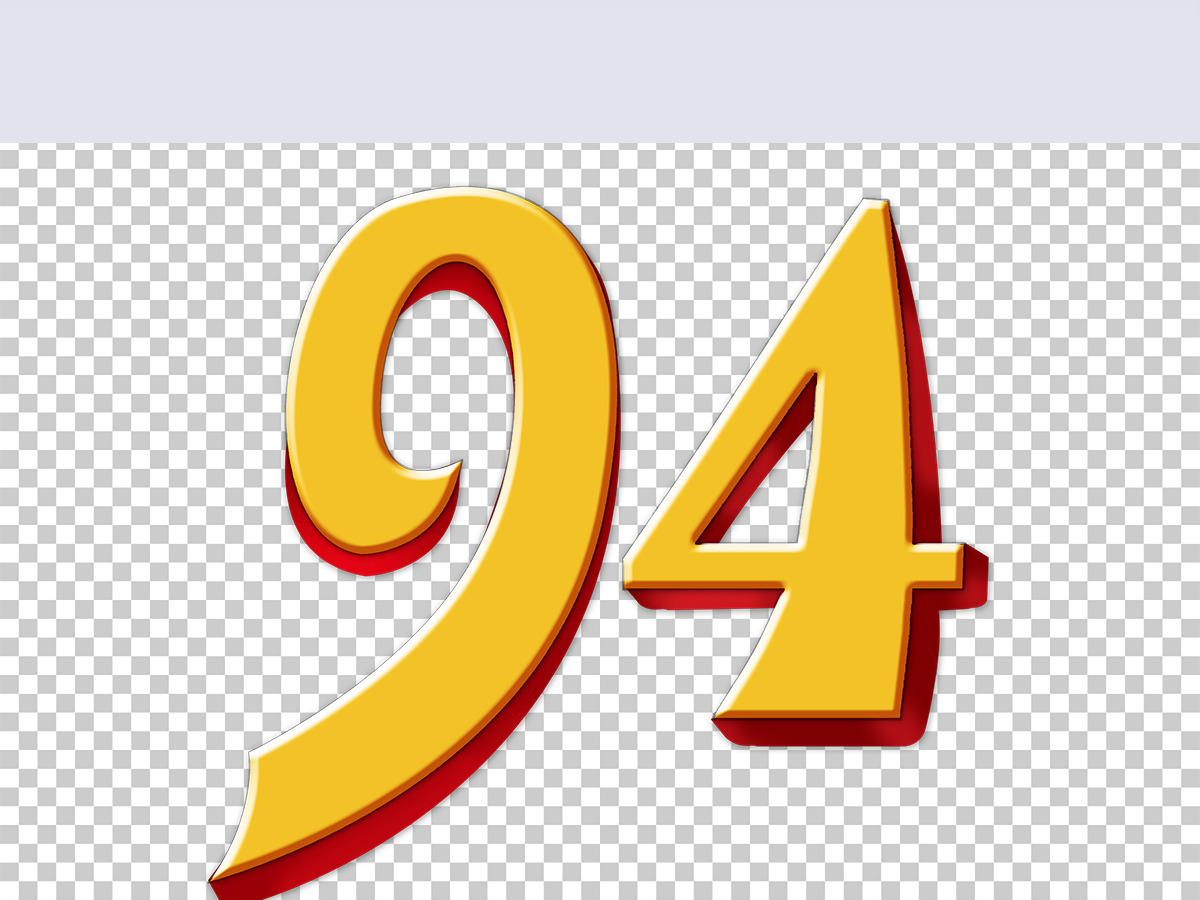 金色立体数字元素艺术字94