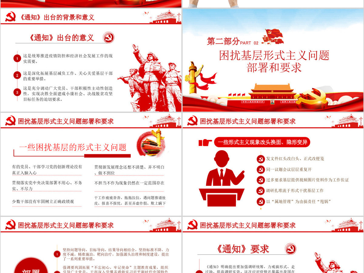 原创党建为基层减负解决形式主义突出问题PPT 原创党建为基层减负解决形式主义突出问题PPT