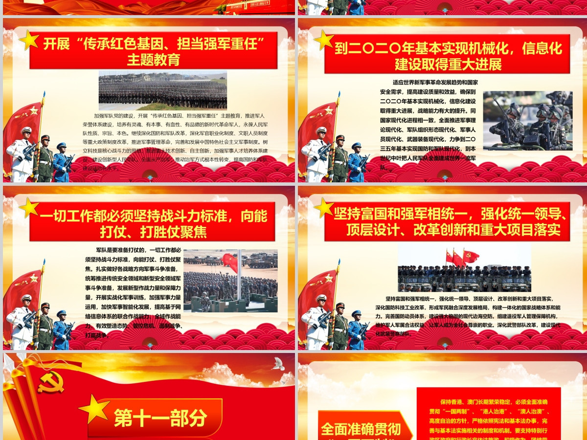 2019中国十九大红色精神会议PPT模板
