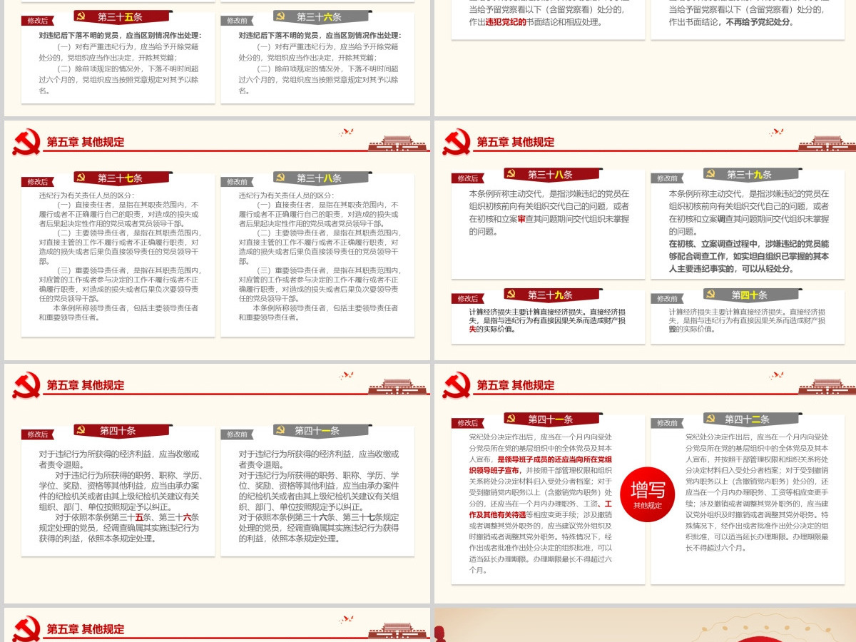 2019黄色处分条例PPT模板-含讲稿