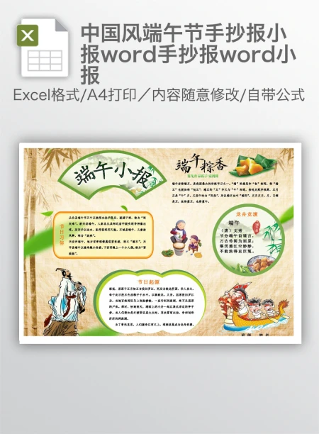 中国风端午节手抄报小报word手抄报word小报 中国风端午节手抄报小报word手抄报word小报
