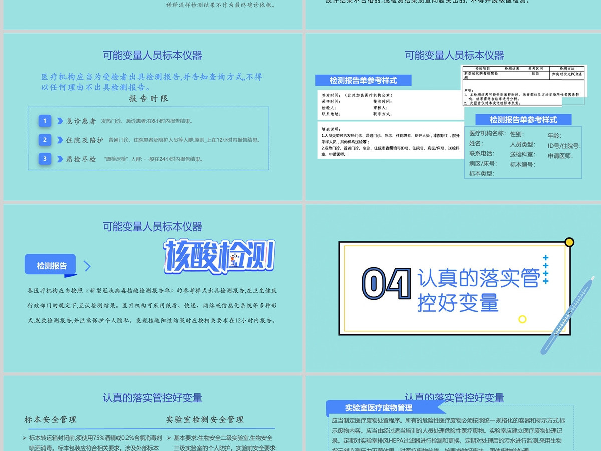 2022新型冠状病毒核酸检测工作要点卡通风疫情防控专题课件模板PPT 2022新型冠状病毒核酸检测工作要点卡通风疫情防控专题课件模板PPT