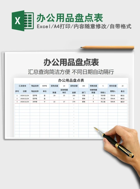2021年办公用品盘点表