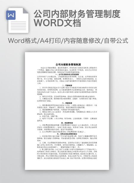 公司内部财务管理制度WORD文档