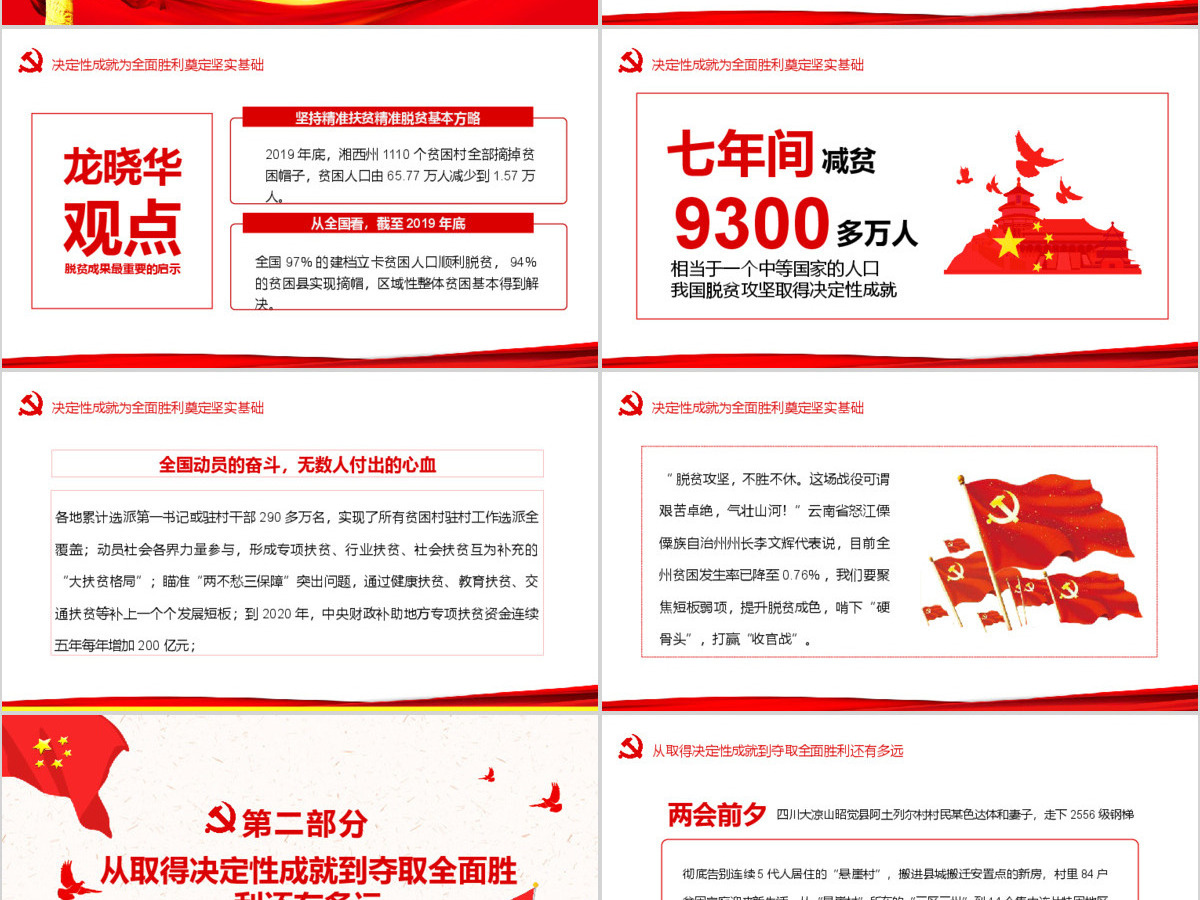 决战决胜脱贫攻坚从取得决定性成就到夺取全面胜利动态PPT5-含讲稿