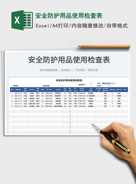2021安全防护用品使用检查表免费下载