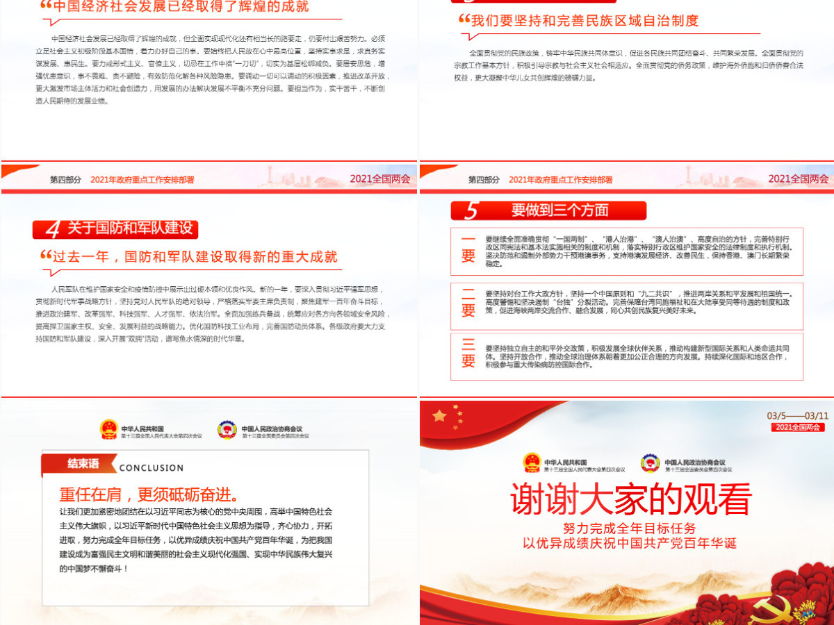聚焦2021全国两会学习贯彻落实政府工作报告党建党课PPT-含讲稿 聚焦2021全国两会学习贯彻落实政府工作报告党建党课PPT-含讲稿