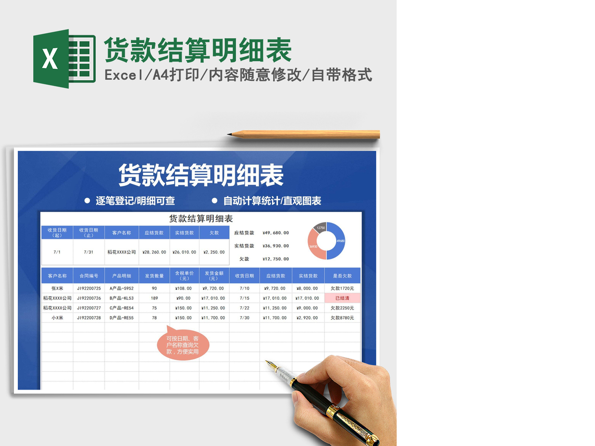2021年货款结算明细表 2021年货款结算明细表