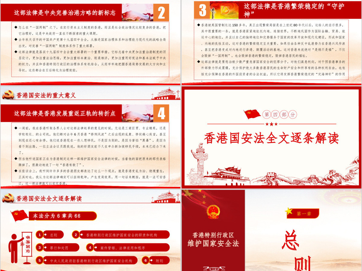 学习《香港特别行政区维护国家安全法》PPT模板 学习《香港特别行政区维护国家安全法》PPT模板