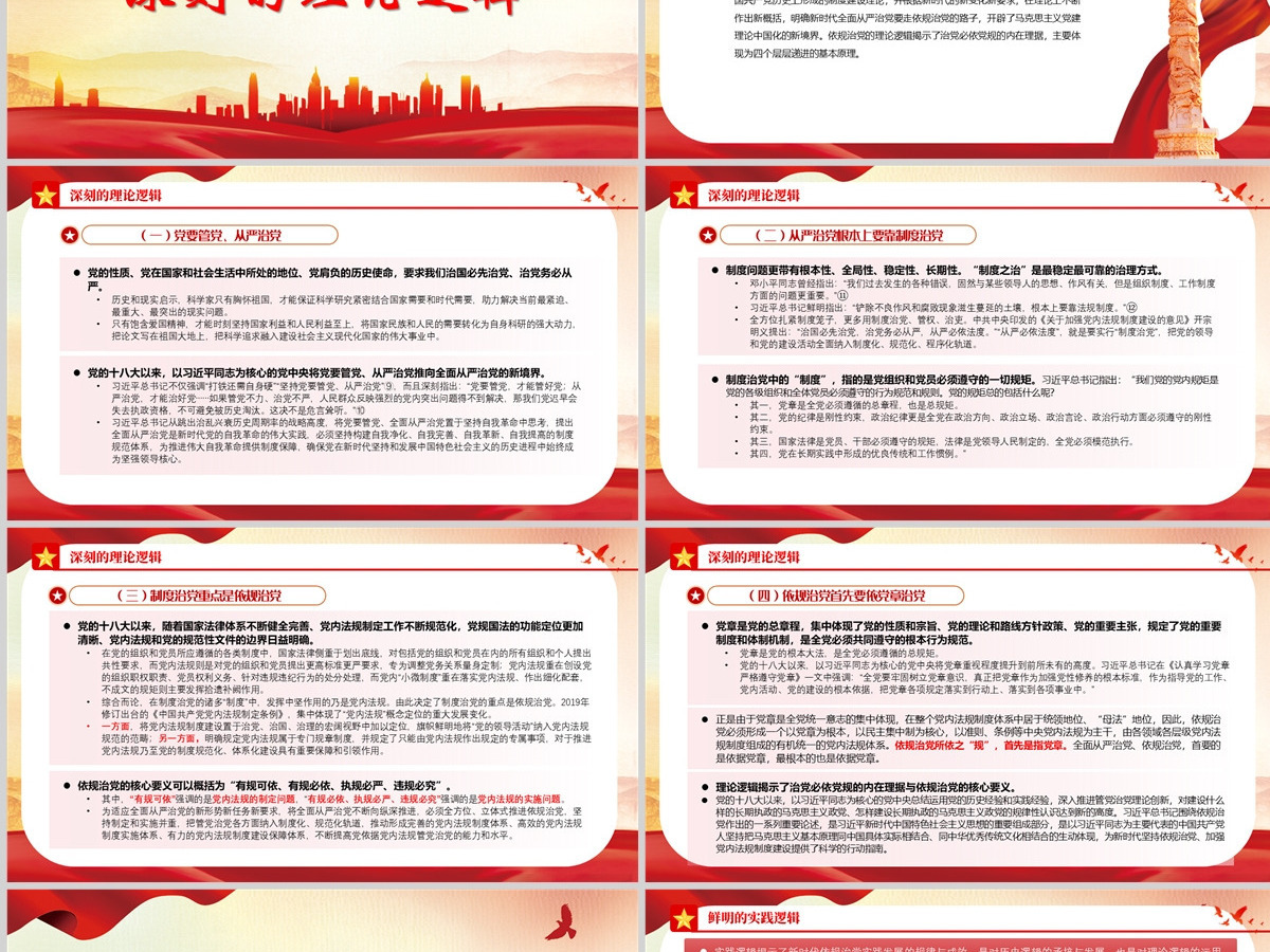 中国共产党依规治党的历史逻辑、理论逻辑、实践逻辑党政风党支部主题党日专题党课PPT-含讲稿 中国共产党依规治党的历史逻辑、理论逻辑、实践逻辑党政风党支部主题党日专题党课PPT-含讲稿