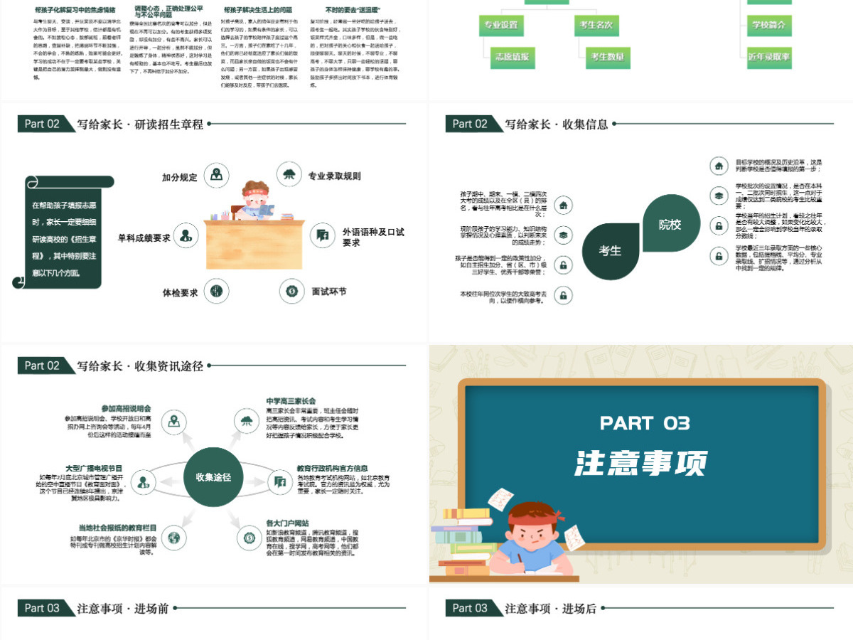2022百日冲刺决战高考卡通黑板风高考注意事项高考前家长会专题课件模板PPT