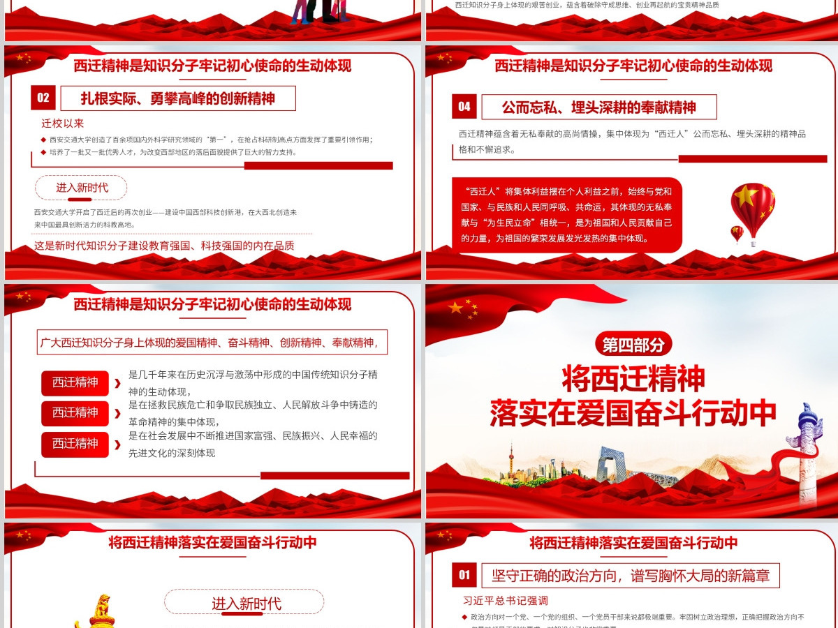 大力弘扬西迁精神PPT模板--含讲稿