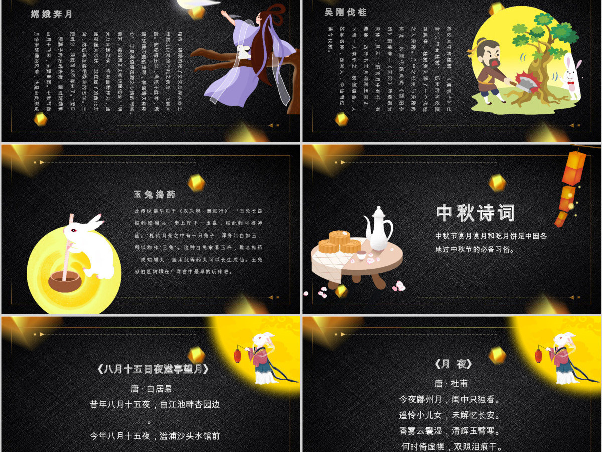 黑色传统节日中秋节活动ppt模板 黑色传统节日中秋节活动ppt模板