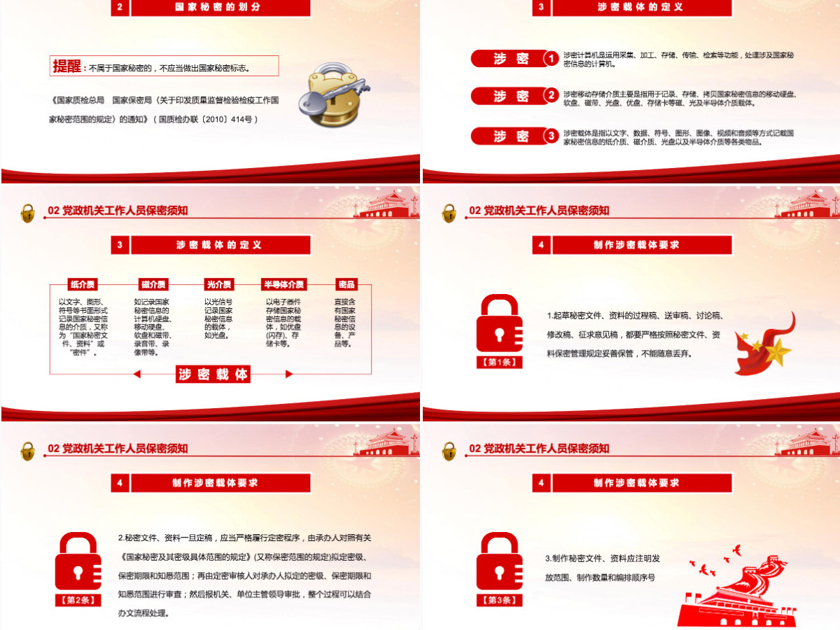 党政机关保密须知红色党政风党史党风党建党课主题培训课件模板PPT 党政机关保密须知红色党政风党史党风党建党课主题培训课件模板PPT