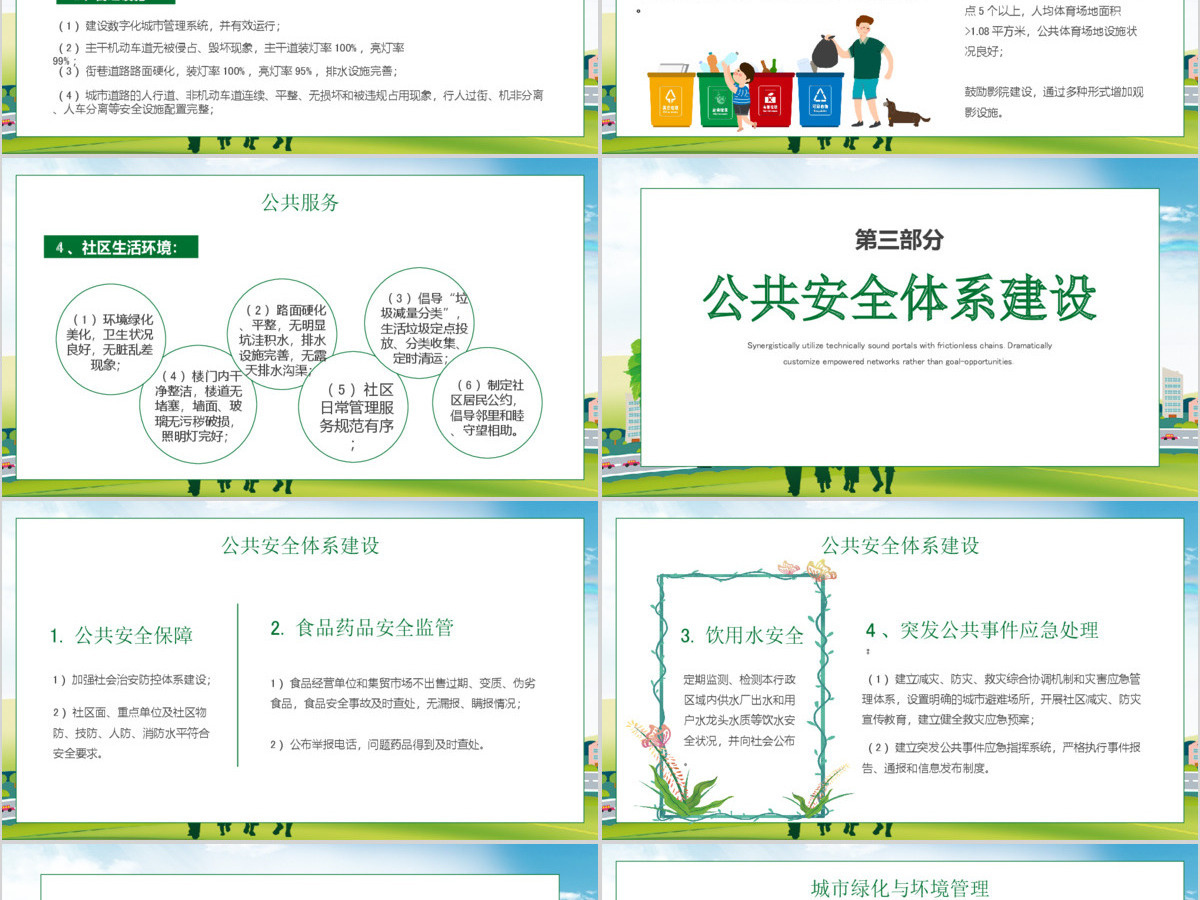 绿色创建文明城市我们共同努力PPT模板 绿色创建文明城市我们共同努力PPT模板