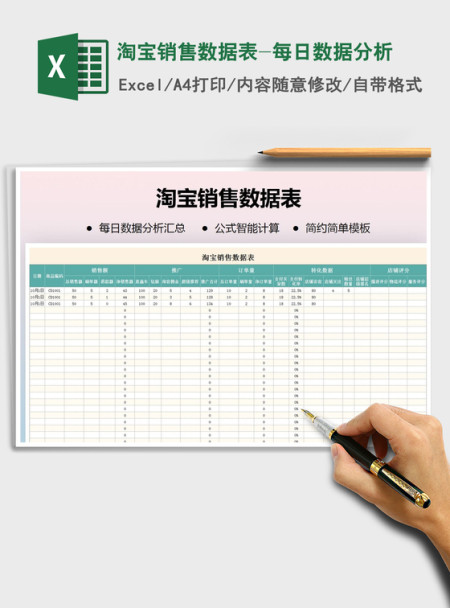2021年淘宝销售数据表-每日数据分析