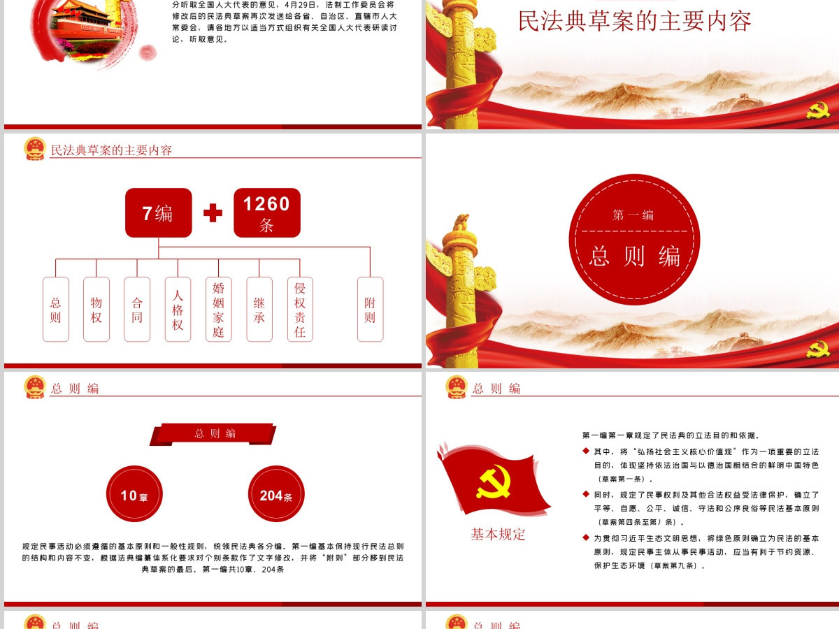 中华人民共和国民法典草案解读党课PPT 中华人民共和国民法典草案解读党课PPT