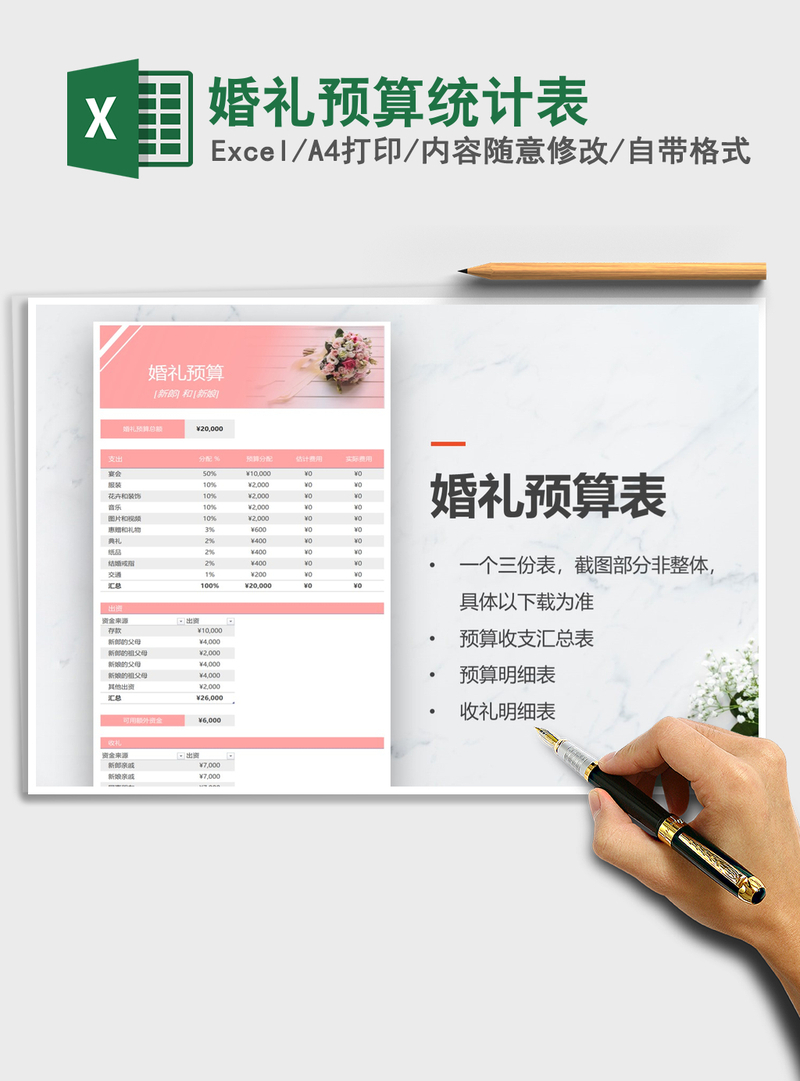 2021年婚礼预算统计表 2021年婚礼预算统计表