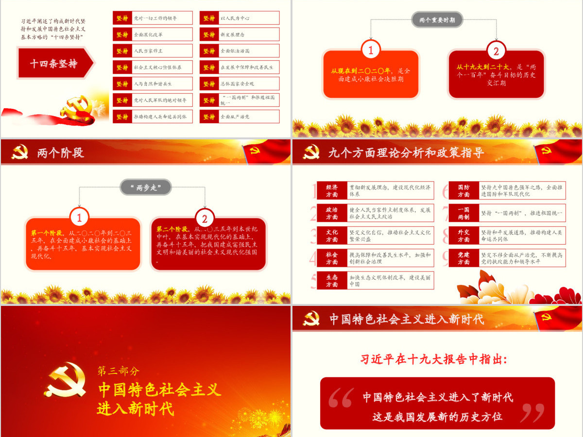 党的十九大报告PPT模板学习19大精神 党的十九大报告PPT模板学习19大精神