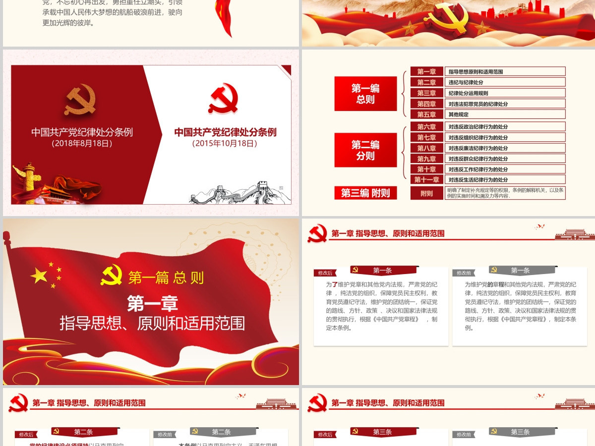 2019黄色处分条例PPT模板-含讲稿