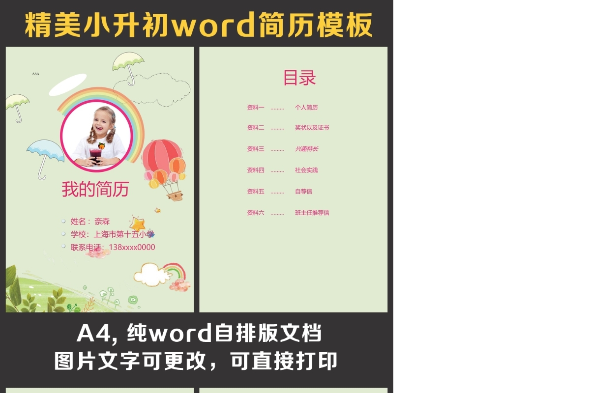小升初简历