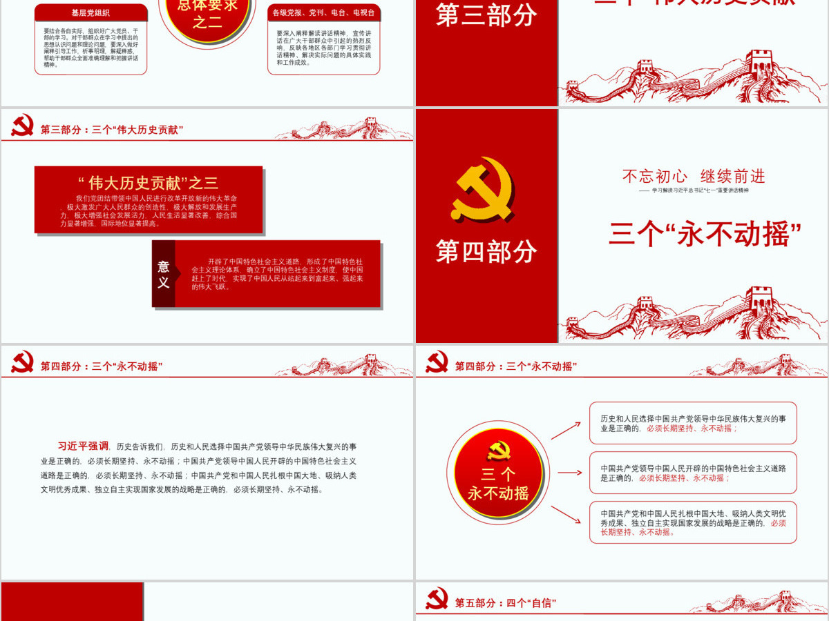 党建党政工作汇报廉政宣传教育课件PPT模板幻灯片