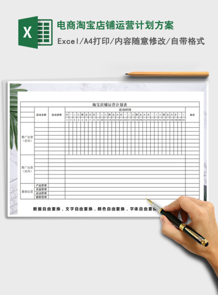 2022年电商淘宝店铺运营计划方案免费下载