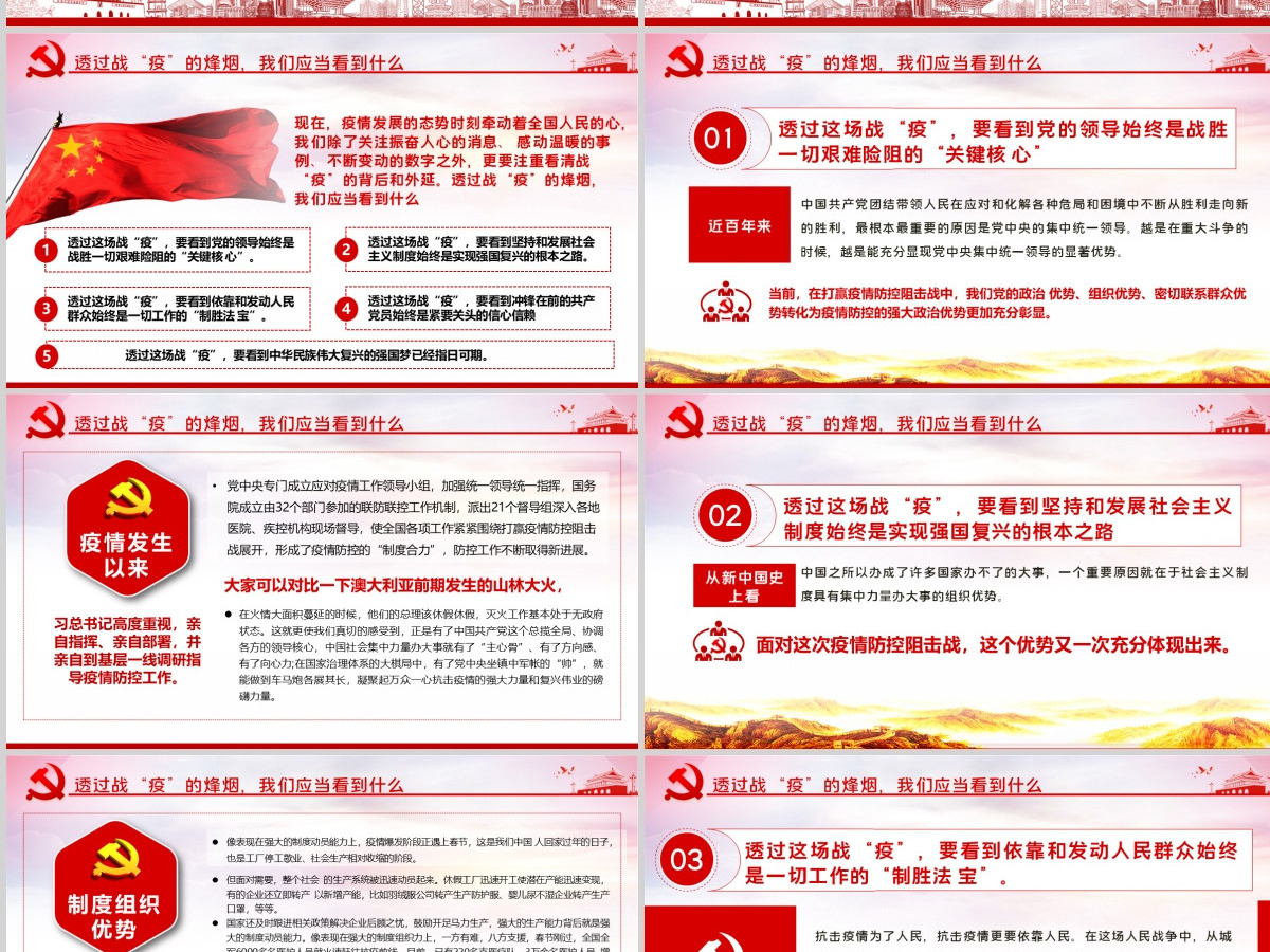 原创疫情防控微党课肺炎疫情带来的思考PPT-含讲稿