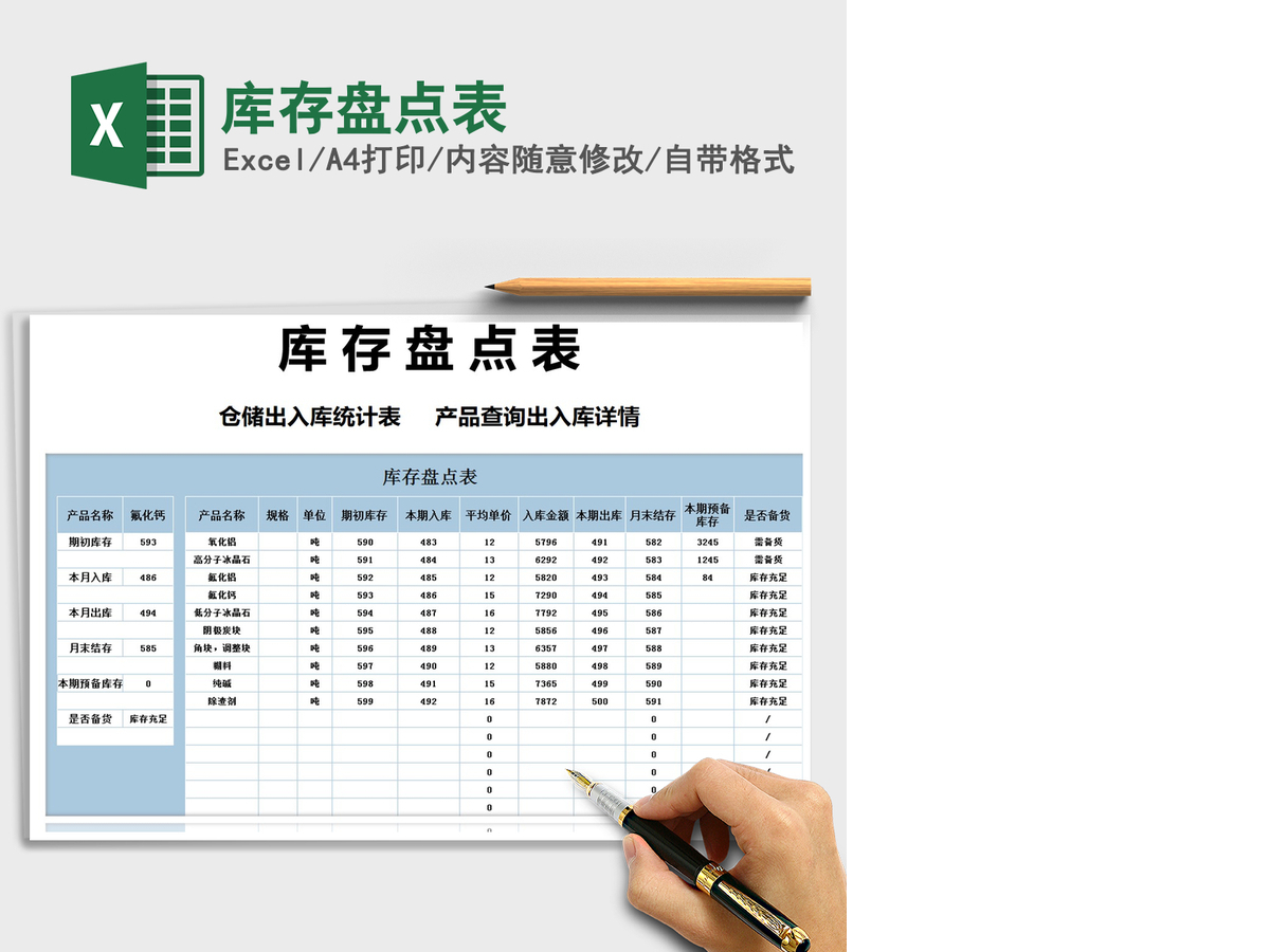 2021年库存盘点表