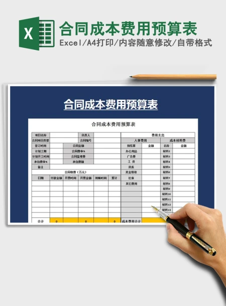 2021年合同成本费用预算表