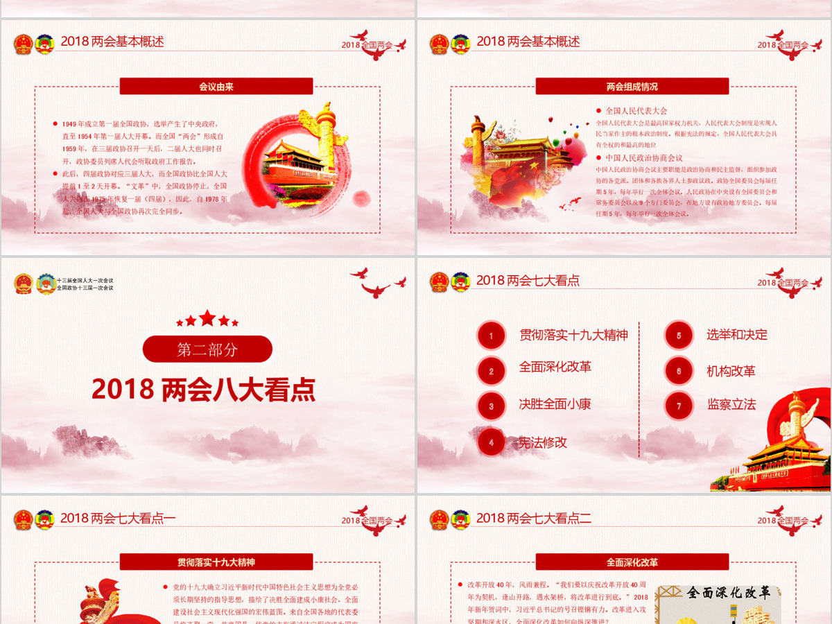 2019十三届三中全会PPT模板 2019十三届三中全会PPT模板