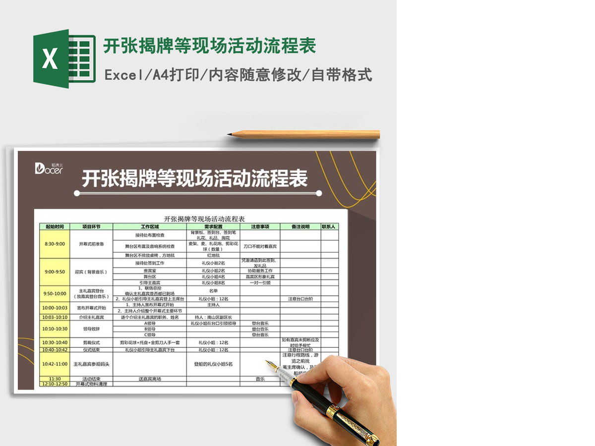 2021年开张揭牌等现场活动流程表 2021年开张揭牌等现场活动流程表