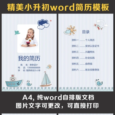 小升初简历