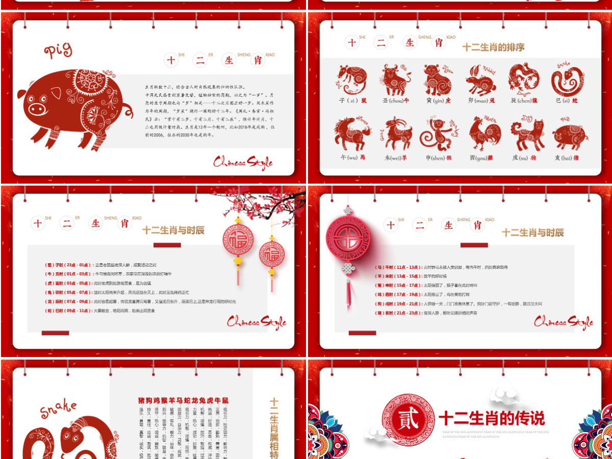 原创剪纸中国风十二生肖中国传统文化PPT模板-版权可商用 原创剪纸中国风十二生肖中国传统文化PPT模板-版权可商用