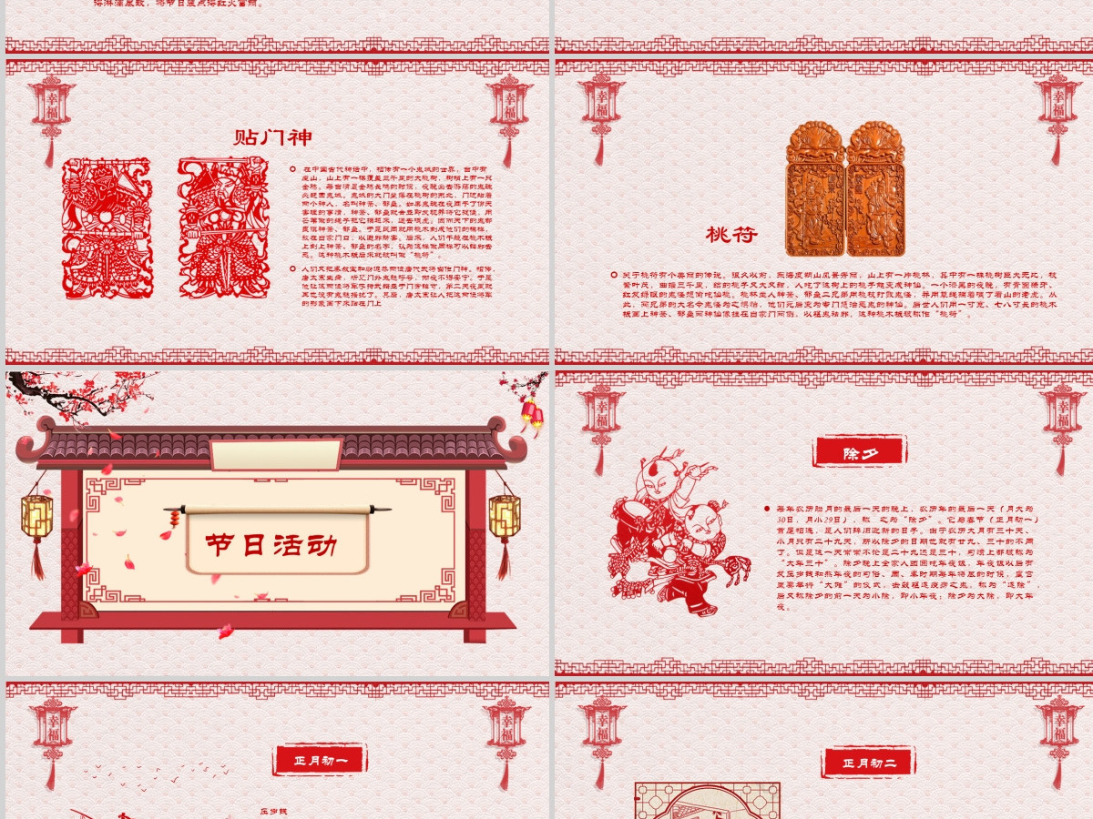 原创新年春节习俗传统文化民俗中国年PPT模板-版权可商用 原创新年春节习俗传统文化民俗中国年PPT模板-版权可商用