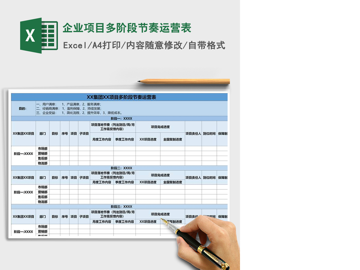 2021年企业项目多阶段节奏运营表 2021年企业项目多阶段节奏运营表