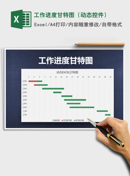 2021年工作进度甘特图（动态控件）