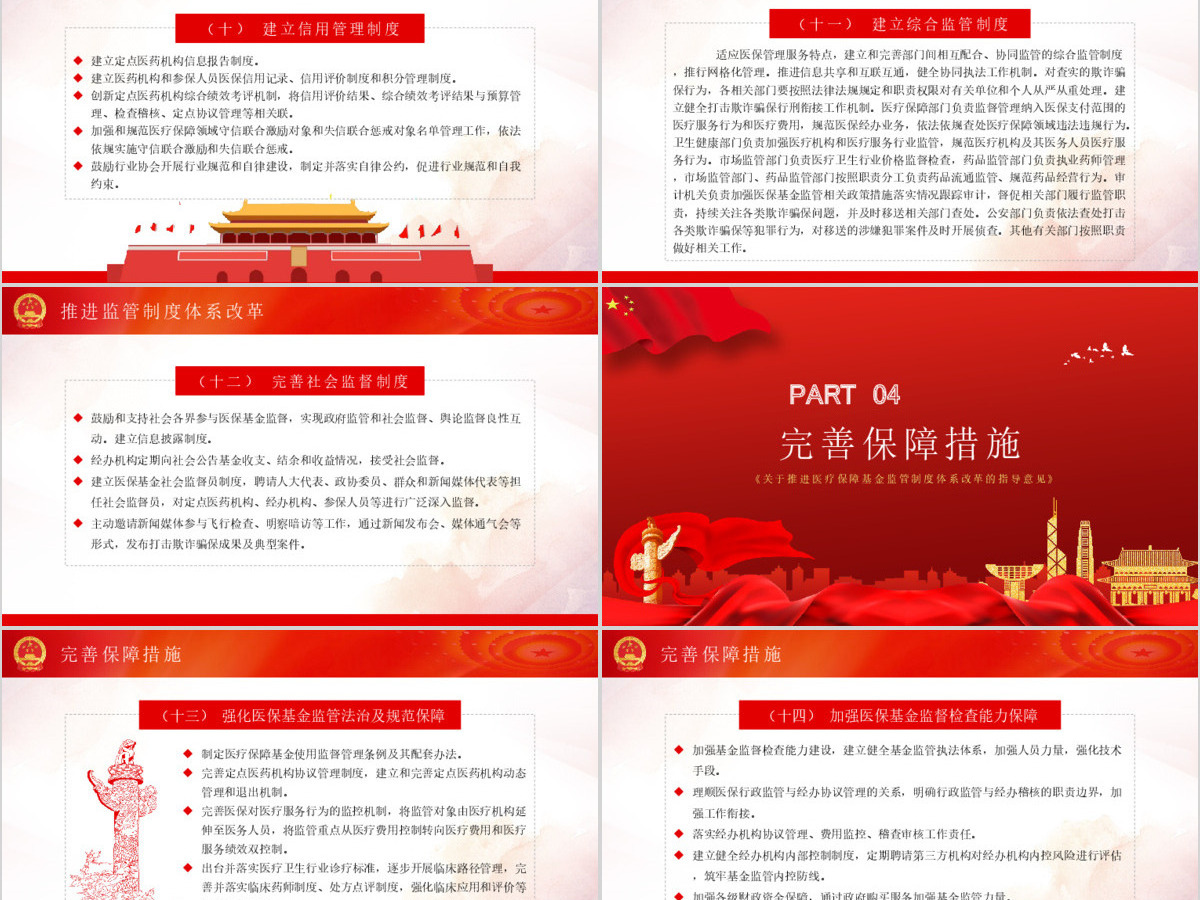 关于推进医疗保障基金监管制度体系改革的指导意见PPT模板