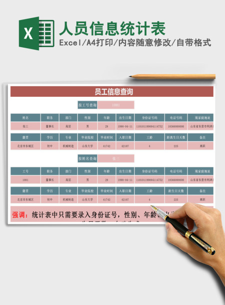 2021年人员信息统计表 2021年人员信息统计表