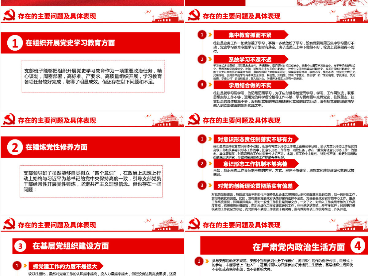 2021组织生活会“五个方面”班子对照PPT专题微党课-含讲稿