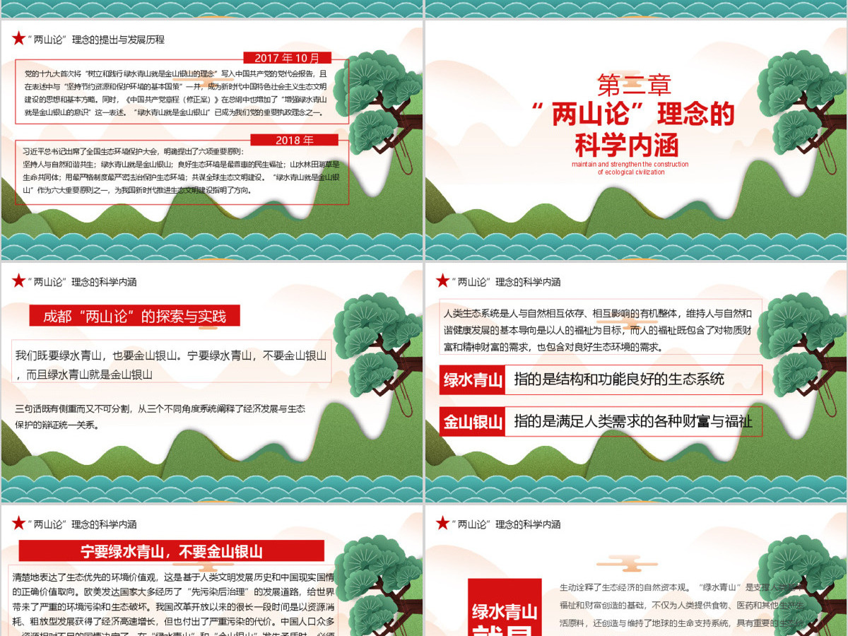 总书记“两山论”的自然观PPT模板