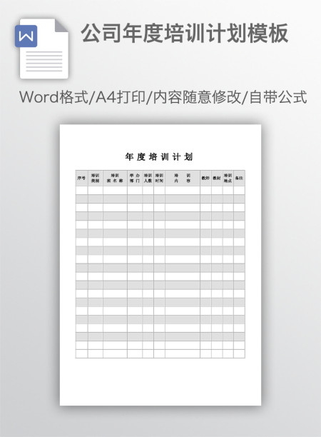 公司年度培训计划模板