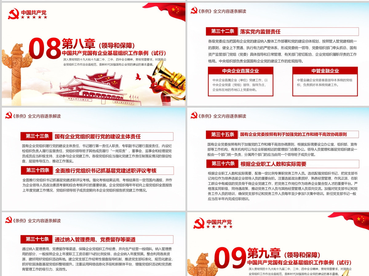 完整解读2020中国共产党国有企业基层组织工作条例全文内容PPT模版 完整解读2020中国共产党国有企业基层组织工作条例全文内容PPT模版