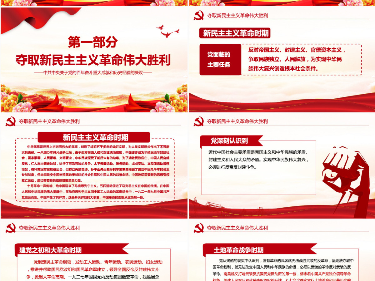 中共中央关于党的百年奋斗重大成就和历史经验的决议党课PPT-含讲稿