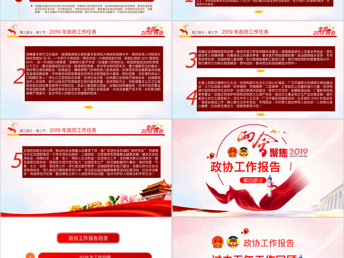 原创2019全国两会政协政府工作报告ppt-版权可商用